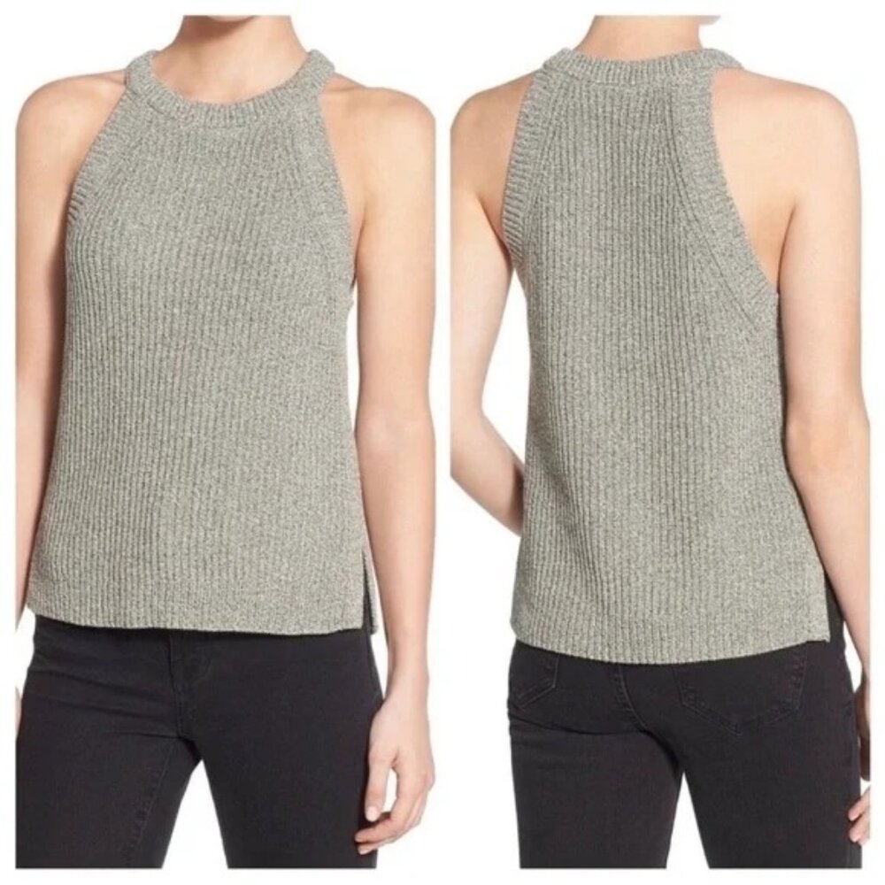 Madewell Valley Sweater Cutaway Tank Top Gray